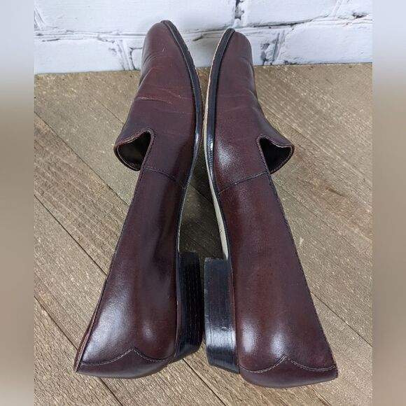 Vintage Aldo Brown leather flats loafers pointed toe slip on shoes for women 6.5 - Picture 8 of 9
